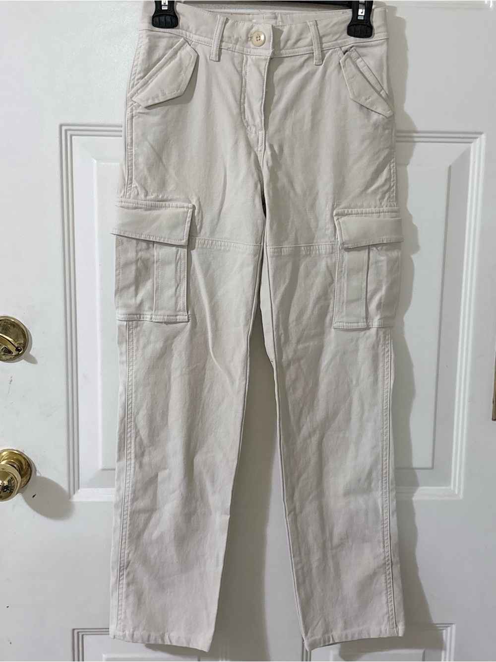 Wilfred Aritzia Light Beige Straight-Leg Cargo Pants